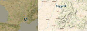 Séguret liegt im Süden Frankreichs an der Rhône. Die Weinberge profitieren von der Sonne und dem kargen Boden